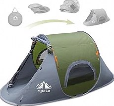 Night Cat Pop-up Camping Tent: 1 Person Tent Waterproof Instant Easy Setup Outdoor Tent product image
