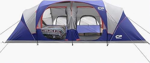 CAMPROS CP Tent 12-Person-Camping-Tents,3 Room Family Tents,Waterproof Windproof Family Tent with Top Rainfly,6 Large Mesh Windows,Double Layer,Easy Set Up, Portable with Carry Bag-20' x 9' x 72"(H) product image
